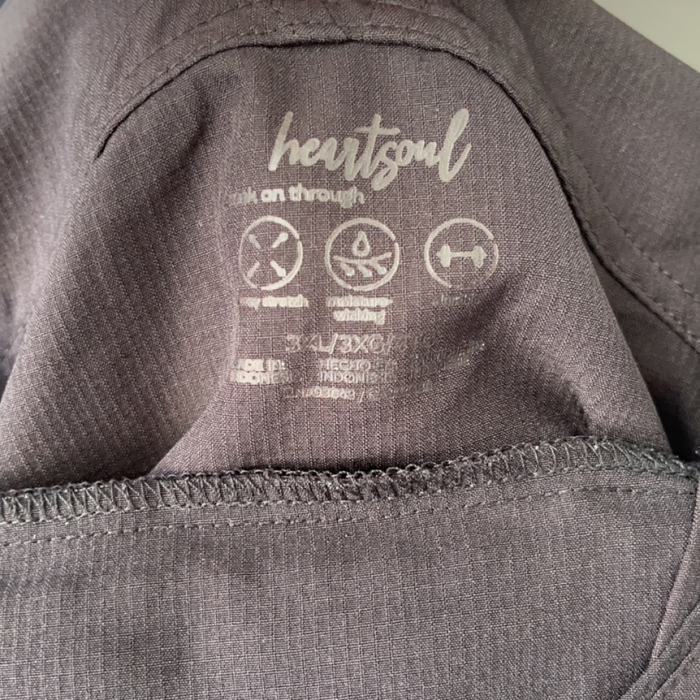 TWO sets of gray heart soul scrubs